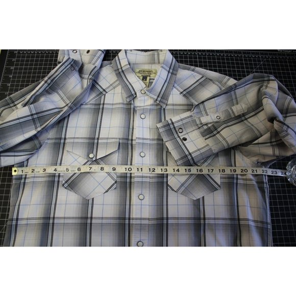 American Rag CIE /Polo long sleeved/ (Size M)/White with Blue and Black Stripes - Picture 12 of 13